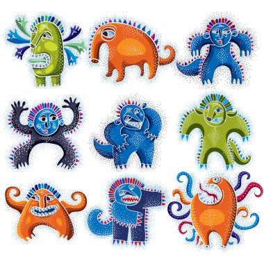 Set of character monsters clipart