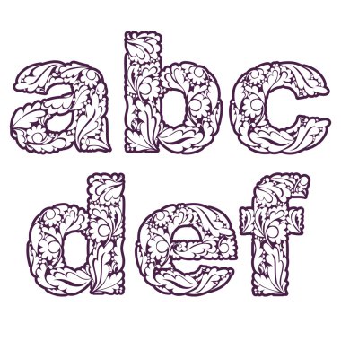 Retro flower-patterned letters