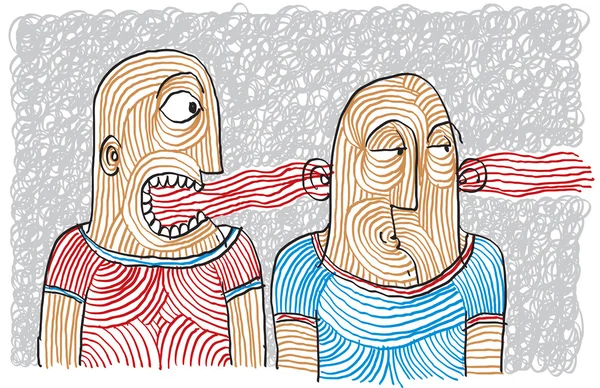 İki kişi anlaşmazlığı çizim — Stok Vektör