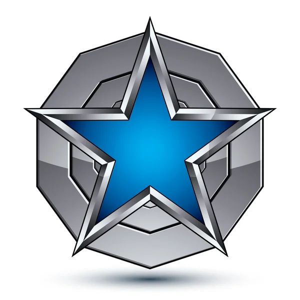 Stylized pentagonal blue star — Stockový vektor