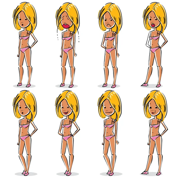 Sexy women, cartoon personalities — Stockvector