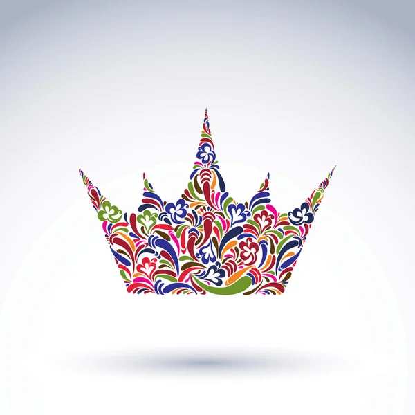 Couronne colorée à motifs floraux — Image vectorielle