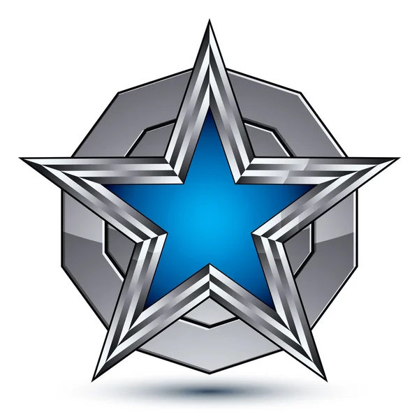 Celebrative pentagonal blue star — ストックベクタ