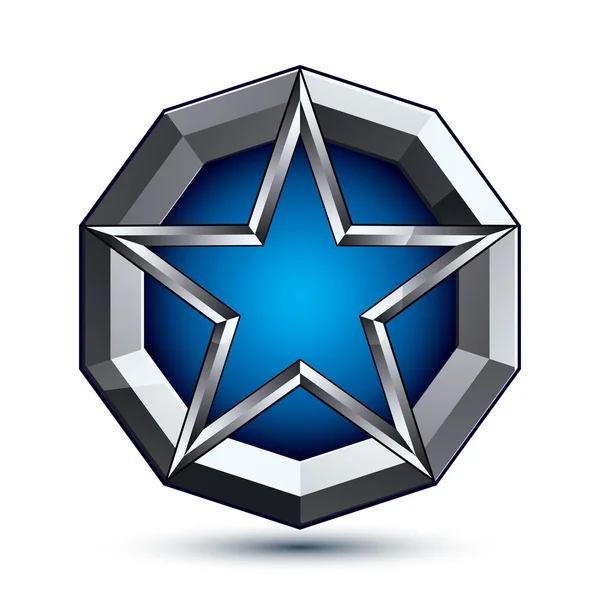 Stylized pentagonal blue star — Stock Vector