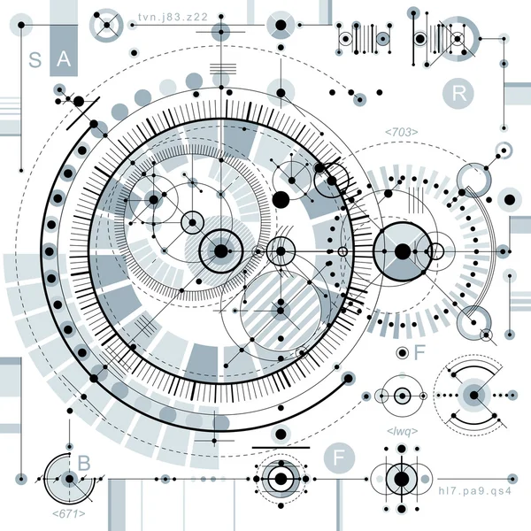 Future technology drawing, industrial wallpaper — Stock Vector