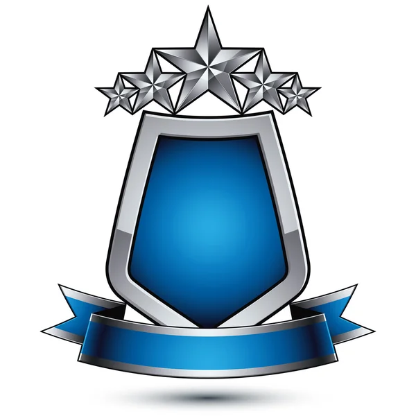 Silver stars on protection shield — Stockový vektor