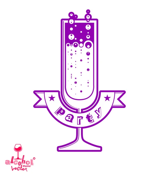 Champagne party goblet with bubbles — Stockvector