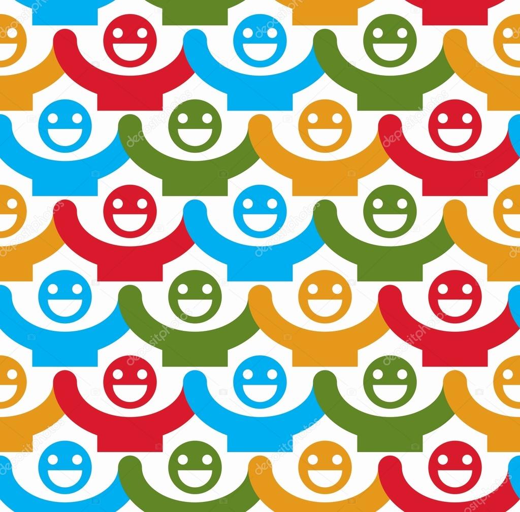 Seamless background with smiley faces
