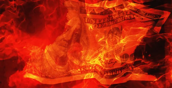 Burning dollar bill — Stock Photo, Image