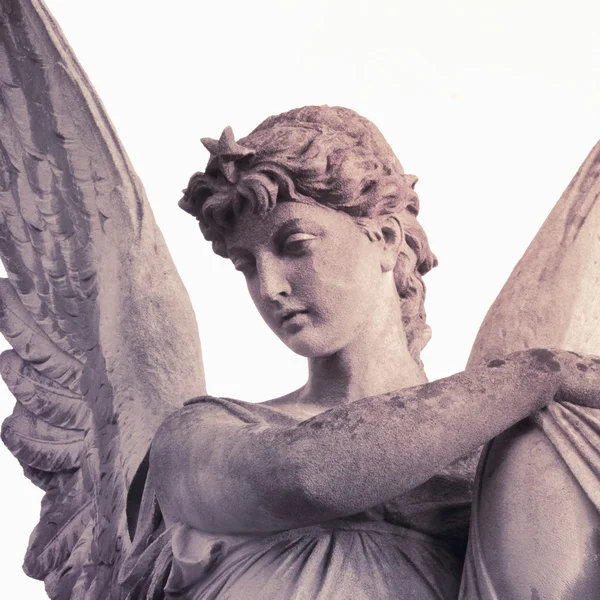 Image vintage d'un ange triste sur un cimetière — Photo