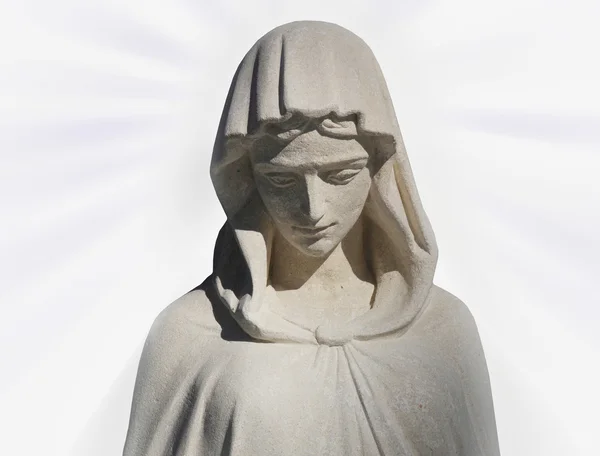 Vierge Marie, l'ancienne statue (sur fond blanc ) — Photo