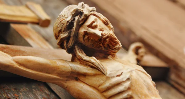 钉在十字架上的耶稣基督在十字架上 — 图库照片