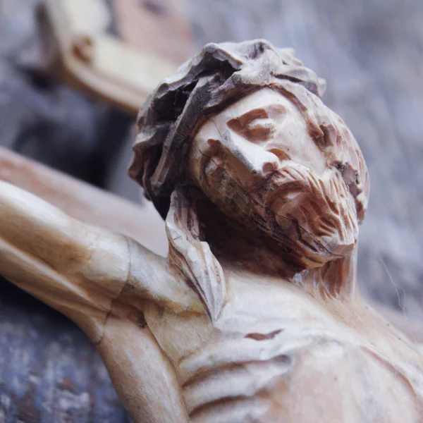 Crucificado Jesus Cristo (escultura de madeira ) — Fotografia de Stock