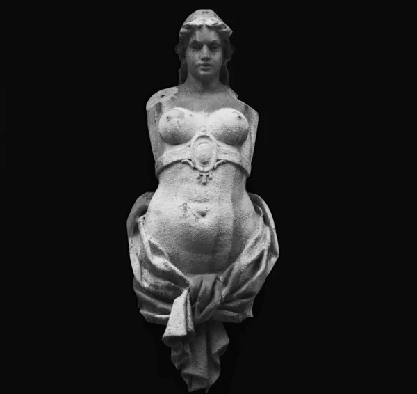 Deusa Olímpica Amor Beleza Afrodite Vênus Fragmento Antiga Estátua Pedra — Fotografia de Stock