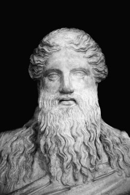Tanrı Zeus (Jüpiter). Olimpiyat tanrılarının kralı ve gök gürültüsü ve gök gürültüsünün hükümdarı. Antik heykel.