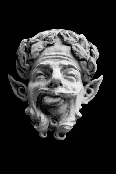 Fragmento Estatua Antigua Pan Faunus Dios Salvaje Naturaleza Música Rústica —  Fotos de Stock