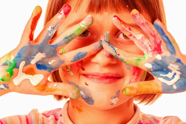 Arte Diversão Conceito Tempo Lazer Retrato Humorístico Bela Menina Com — Fotografia de Stock