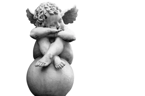 Ancient Statue Little Guardian Angel Faith Hope Religion Christianity Good — Stock Photo, Image