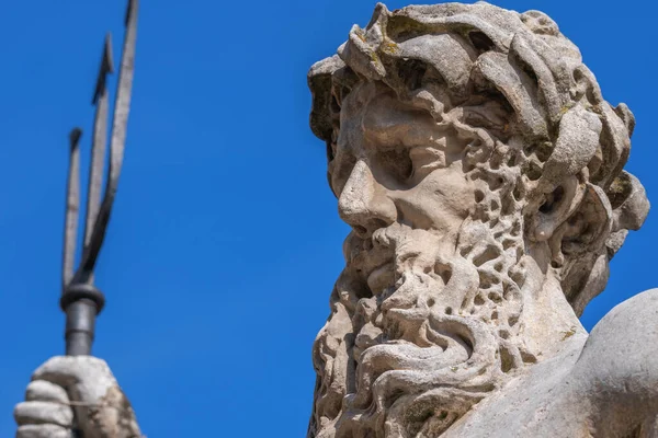 Volto Del Potente Dio Del Mare Degli Oceani Nettuno Poseidone — Foto Stock