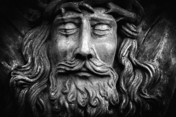 Cierre Fragmento Estatua Antigua Jesucristo Como Símbolo Amor Religión Imagen —  Fotos de Stock