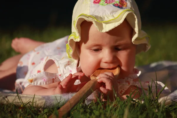 Bebê quer comer — Fotografia de Stock