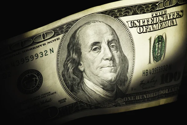 Close up de nota de dólar — Fotografia de Stock