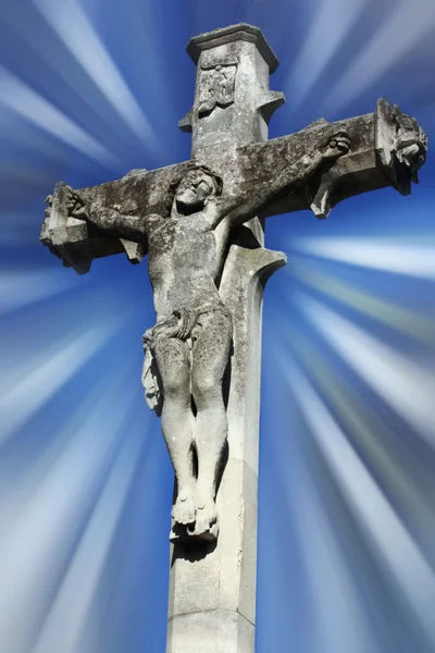 Santa cruz con Jesucristo crucificado — Foto de Stock