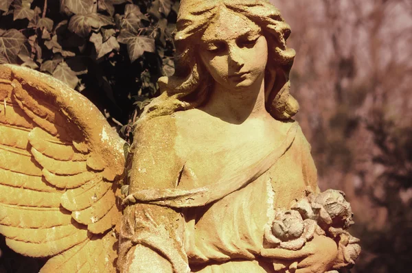 Ángel de oro en la luz del sol (estatua antigua ) — Foto de Stock