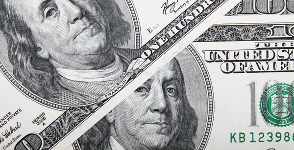 Achtergrond van geld (Close-up van dollarbiljet) — Stockfoto