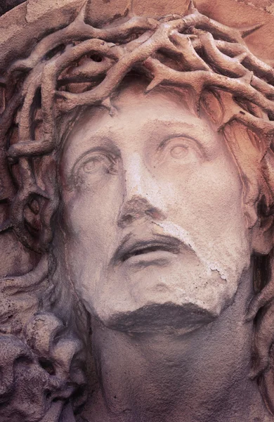 Rostro de Jesucristo (estatua, estilo vintage ) — Foto de Stock