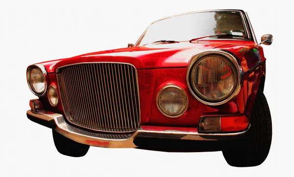 Front headlights and grille of a restored retro car — Stock Photo, Image