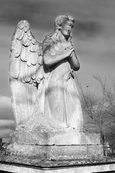 Винтажный ангел на кладбище — стоковое фото