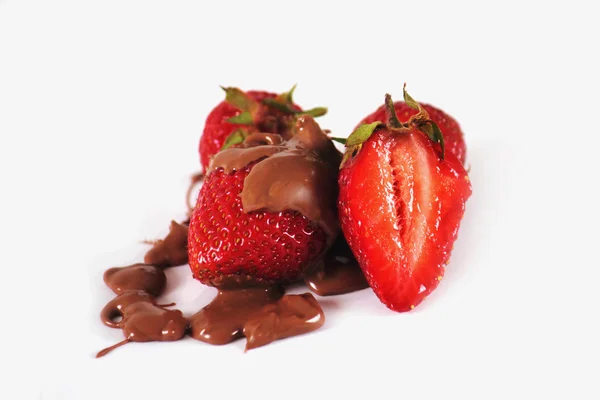 Strawberries in chocolate — Stock Photo, Image