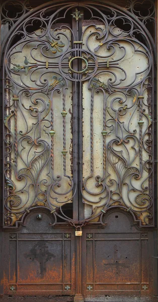 Metal medieval vintage door background — Stock Photo, Image