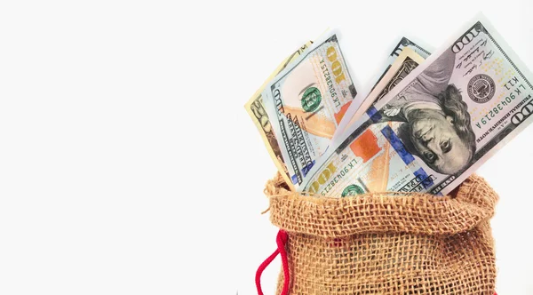 Dollars in the bag as a symbol of economic growth and success — Stock Photo, Image