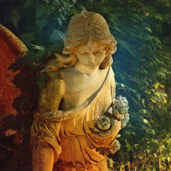 Vue majestueuse de la statue d'ange doré illuminée par la lumière du soleil — Photo