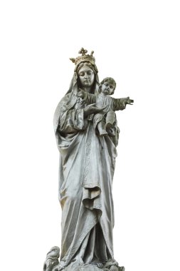 Mesih çocuk Meryem Ana (heykel ellerde oturuyor)