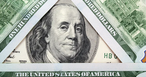 Background of money (close up of dollar bill) — Stock Photo, Image