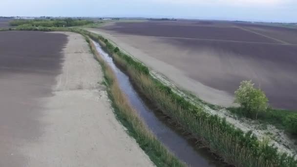 Letecký pohled na zemědělská pole — Stock video