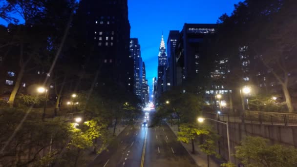 New York City Manhattan street view with busy traffic along 42nd street — Stock Video