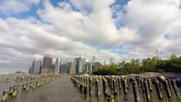 Timelapse панораму Нью-Йорка Манхеттен — стокове відео