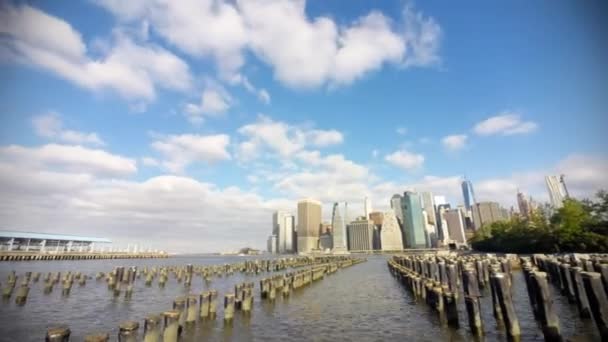 Timelapse panorama New Yorku Manhattan — Stock video