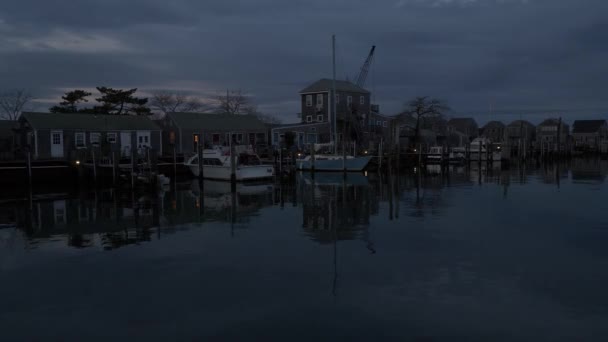 Old Wharf Nantucket Island Después Del Atardecer Massachusetts — Vídeos de Stock