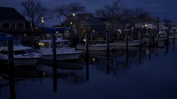 Old Wharf Nantucket Island Efter Solnedgången Massachusetts — Stockvideo