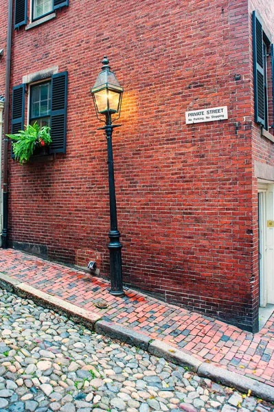 Bostoner Typische Häuser Beacon Hill Historisches Stadtzentrum Herbst Eichelmast — Stockfoto