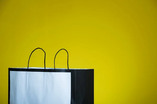 Sacola de compras Copiar espaço piso de madeira — Fotografia de Stock