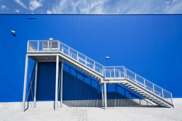 Galvanized Industrial Stairs Fire Escape — Stock Photo, Image