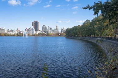 central Park rezervuar, sonbahar öğleden sonra geç saatlerde