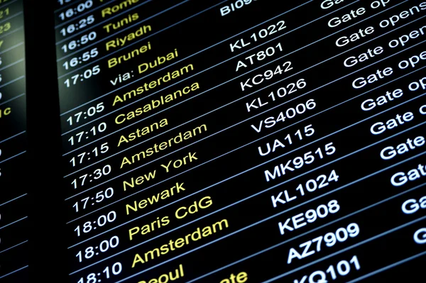 Orari dei voli per l'aeroporto internazionale — Foto Stock