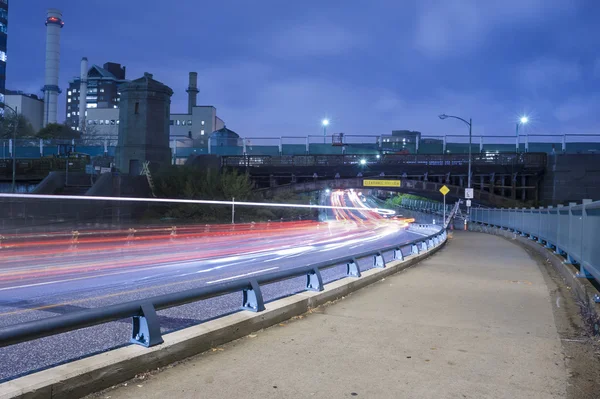 Boston city streets at night — Stock Photo, Image